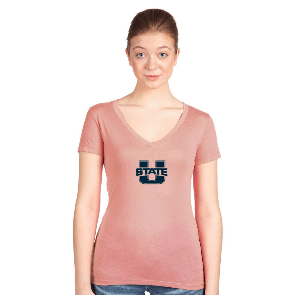 Women's Utah State Aggies  Next Level V-Neck T-Shirt