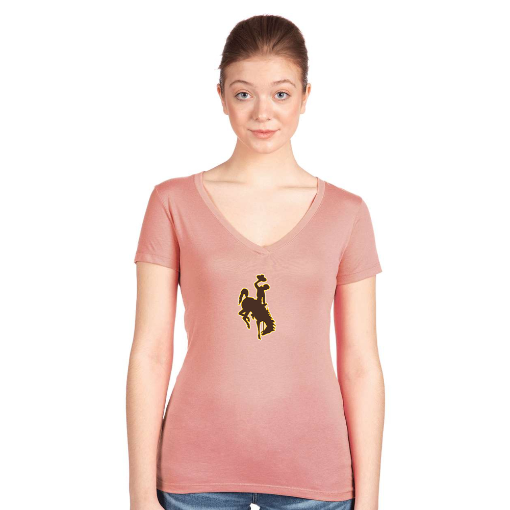 Women's Wyoming Cowboys Next Level V-Neck T-Shirt