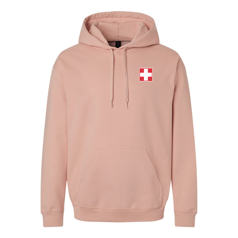 Men's  Switzerland National Football Soccer Team  Softstyle Midweight Hooded Sweatshirt