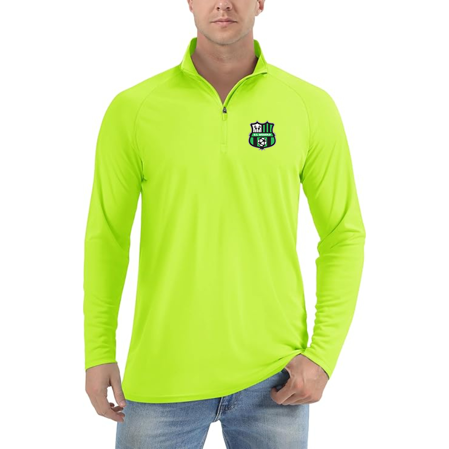 Men's  U.S. Sassuolo Soccer  Lightweight Quarter-Zip Athletic Shirt Long Sleeve Performance
