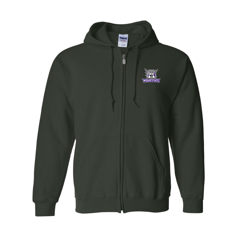 Men's Weber State Wildcats JERZEES NuBlend Full-Zip Hooded Sweatshirt
