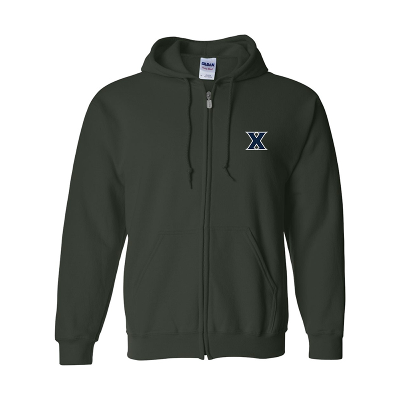 Men's Xavier Musketeers Gildan  Heavy Blend Full Zip Hooded Sweatshirt