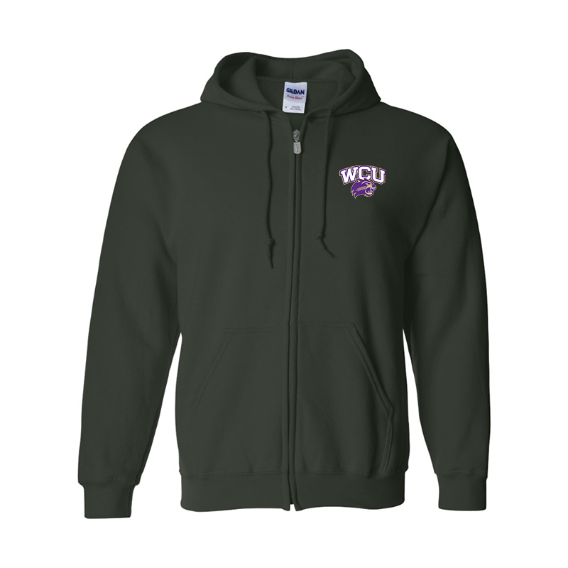 Men's Western Carolina Catamounts Gildan  Heavy Blend Full Zip Hooded Sweatshirt