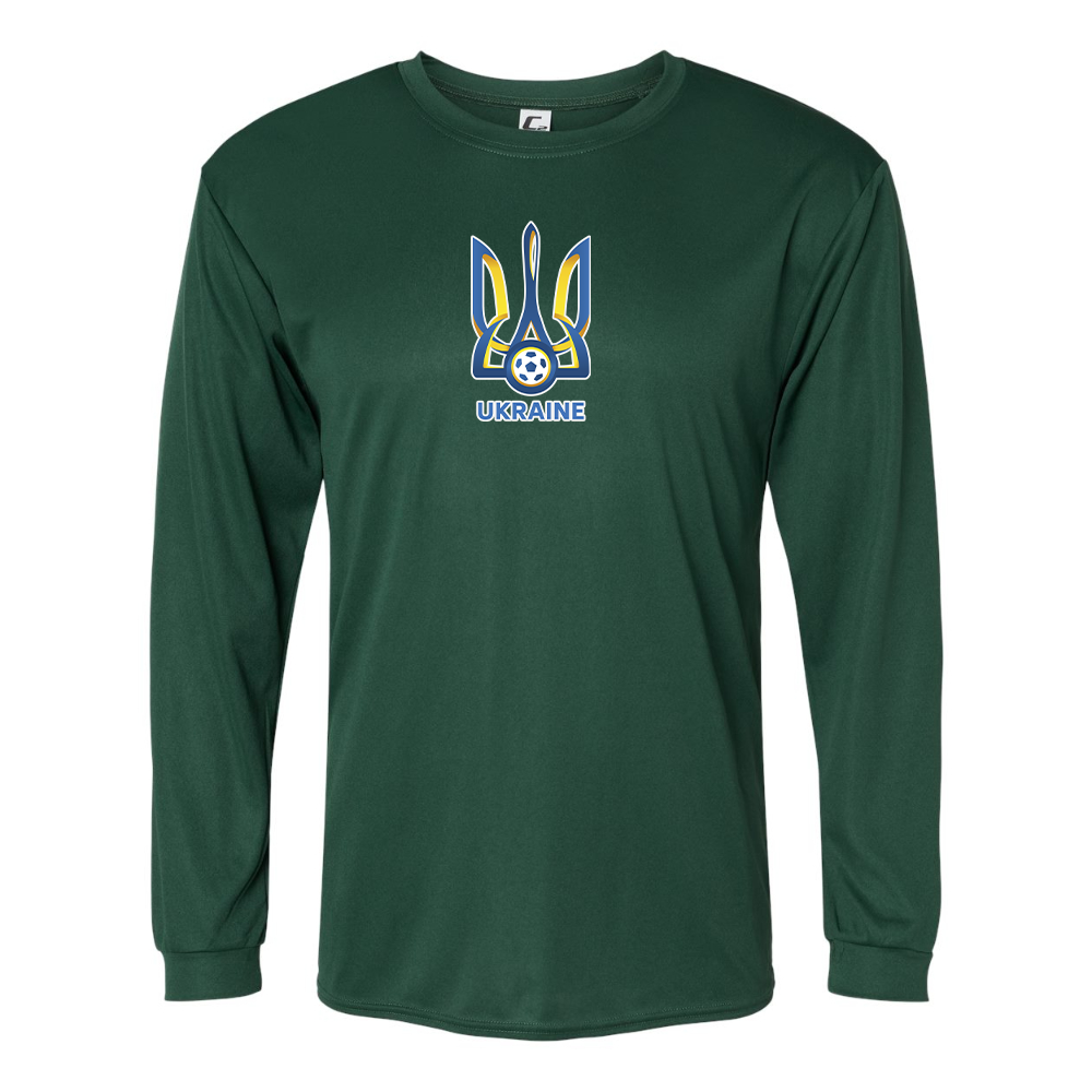 Men's Ukraine National Football Soccer Team Performance Long Sleeve T-Shirt