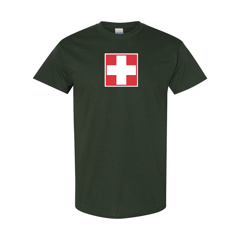 Men's Switzerland National Football Soccer Team Gildan Heavy Cotton T-Shirt