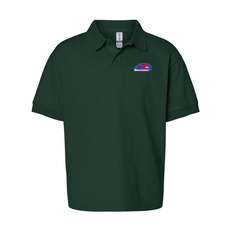 Youth UMass Lowell River Hawks Gildan Dry Blend Jersey Polo