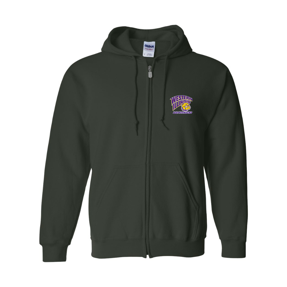 Men's Western Illinois Leathernecks JERZEES NuBlend Full-Zip Hooded Sweatshirt