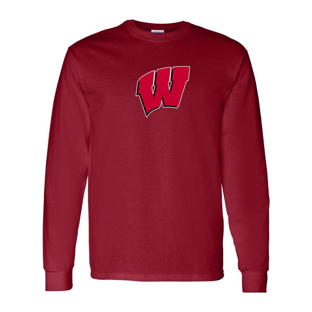 Men's Wisconsin Badgers Gildan Heavy Cotton Long Sleeve T-Shirt