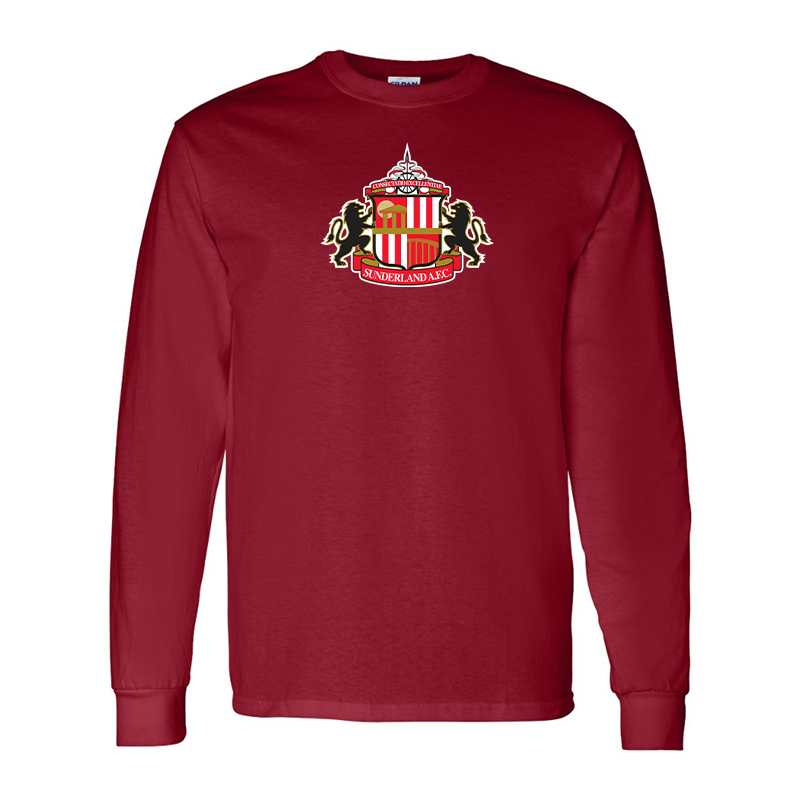 Men's  Sunderland AFC Soccer Gildan Heavy Cotton Long Sleeve T-Shirt