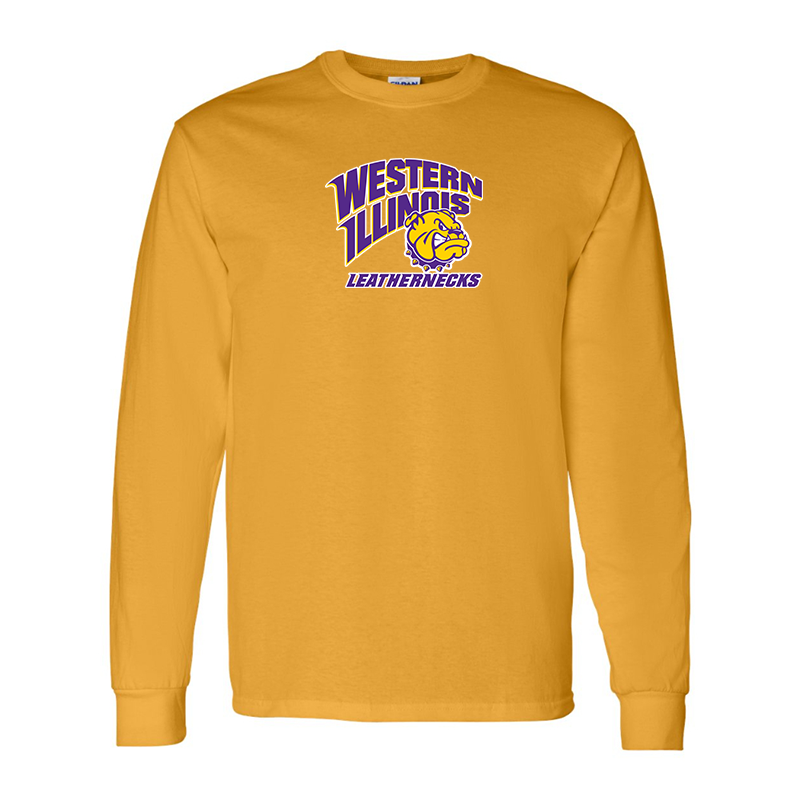 Men's Western Illinois Leathernecks Gildan Heavy Cotton Long Sleeve T-Shirt