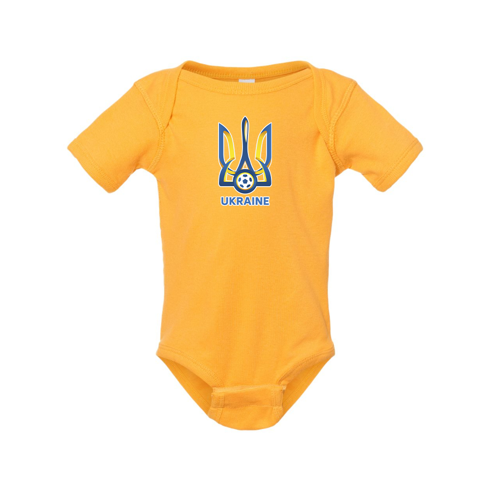 Ukraine National Football Soccer Team Rabbit Skins Infant Baby Rib Bodysuit