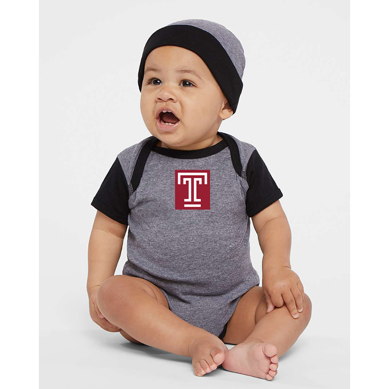 Temple Owls  Rabbit Skins Infant Baby Rib Bodysuit