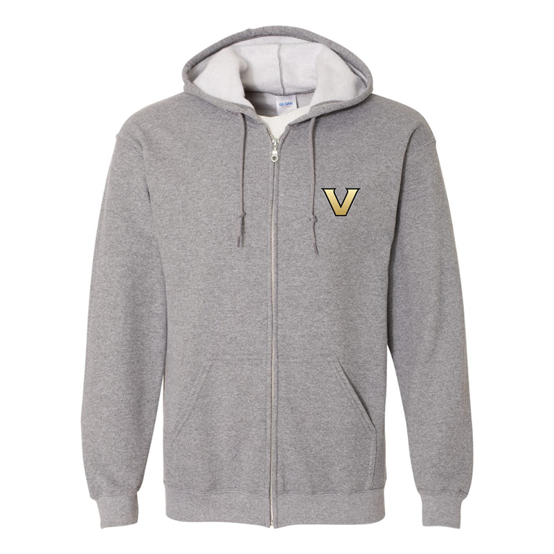 Men's Vanderbilt Commodores Gildan  Heavy Blend Full Zip Hooded Sweatshirt