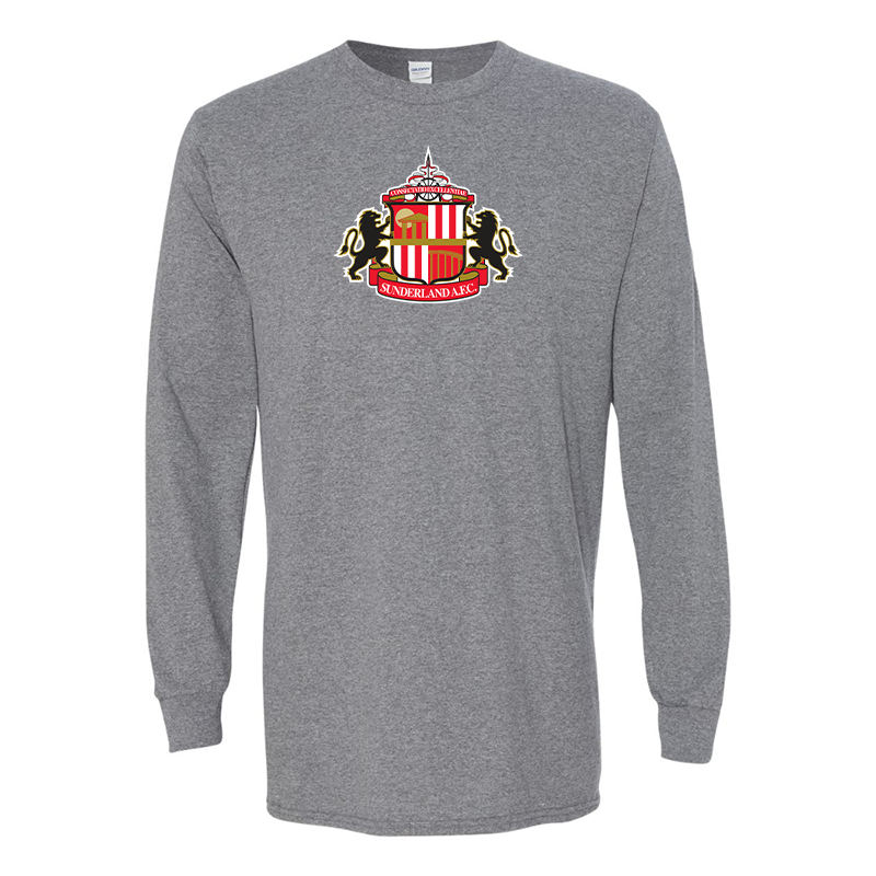 Men's  Sunderland AFC Soccer Gildan Heavy Cotton Long Sleeve T-Shirt