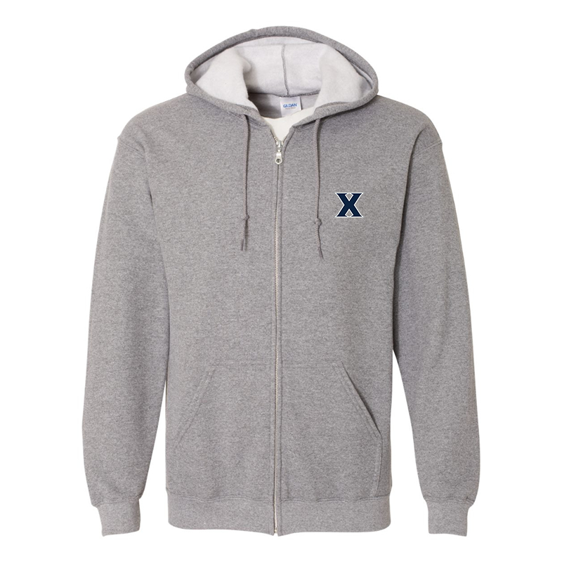 Men's Xavier Musketeers Gildan  Heavy Blend Full Zip Hooded Sweatshirt