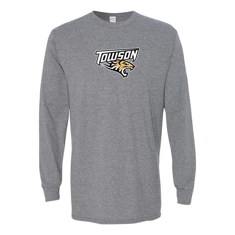 Men's Towson Tigers Gildan Heavy Cotton Long Sleeve T-Shirt