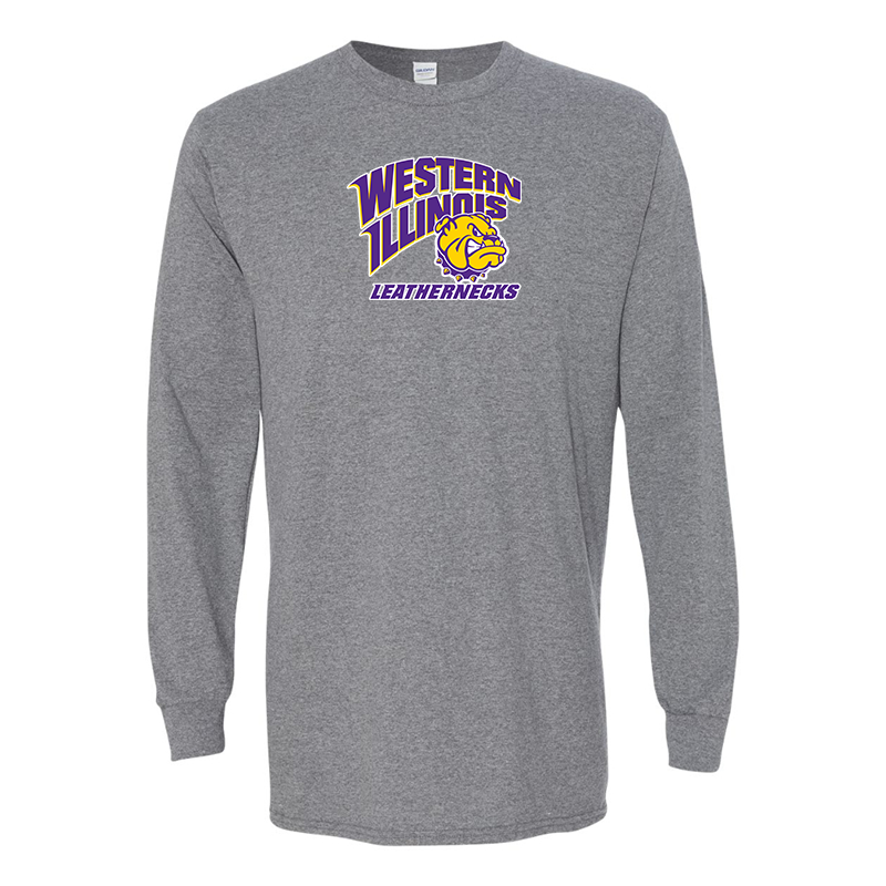 Men's Western Illinois Leathernecks Gildan Heavy Cotton Long Sleeve T-Shirt