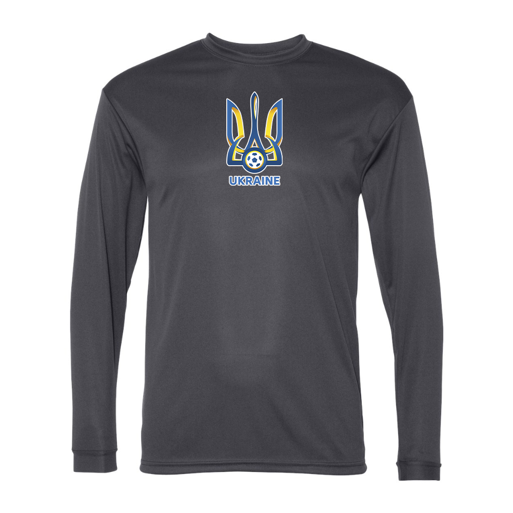 Men's Ukraine National Football Soccer Team Performance Long Sleeve T-Shirt