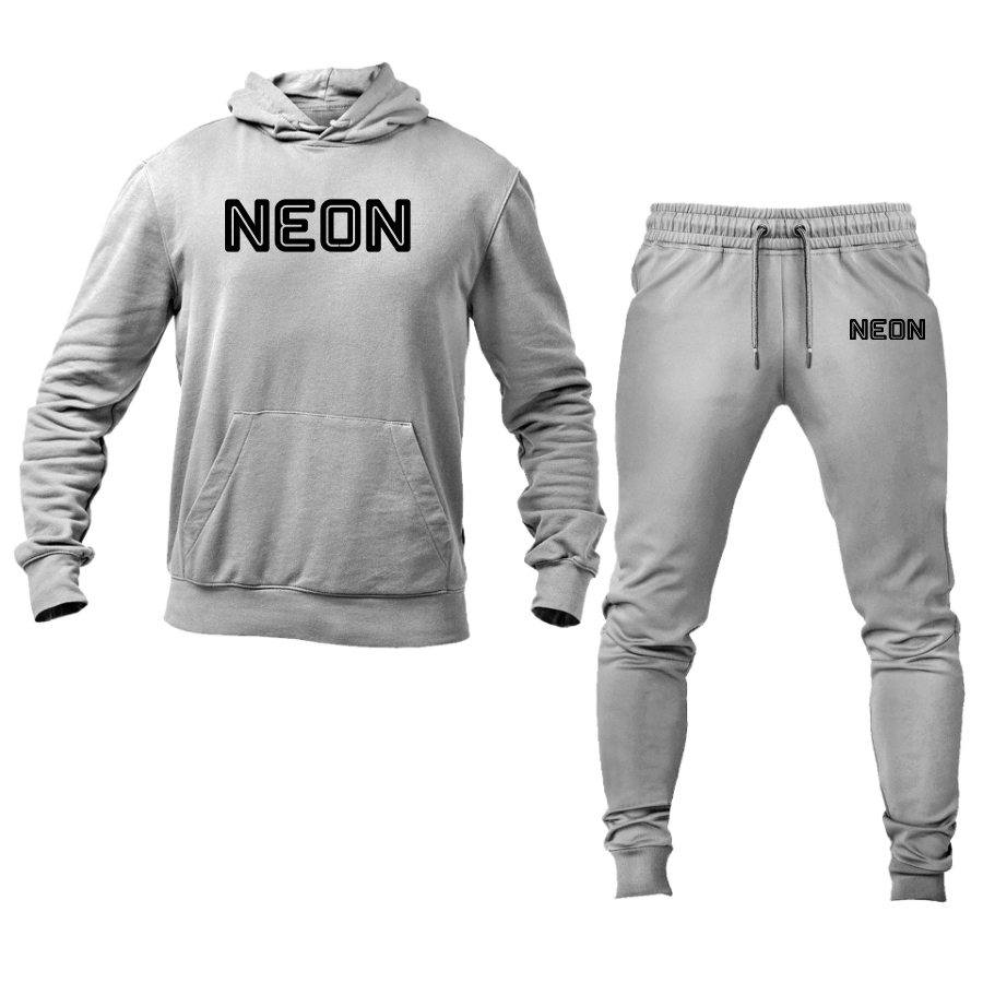 Men's Neon Logo Hoodie Joggers Set
