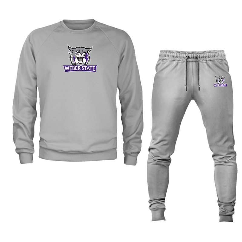 Men's Weber State Wildcats Crewneck Sweatshirt Joggers Suit