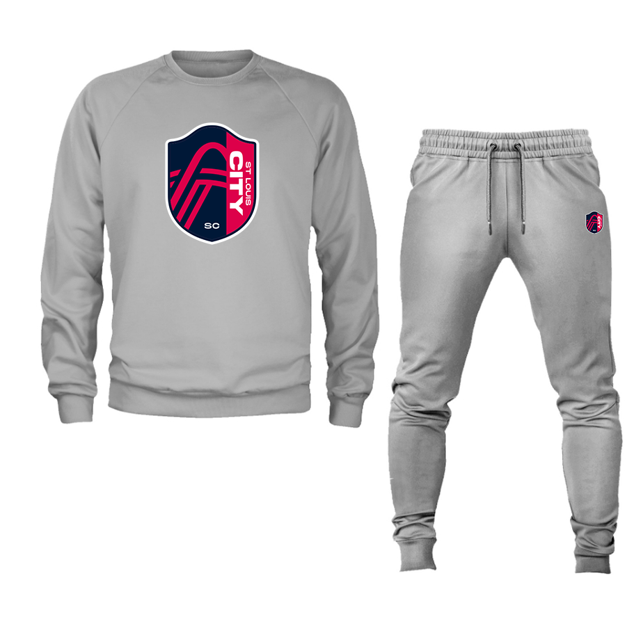 Men's St. Louis City Soccer Crewneck Sweatshirt Joggers Suit