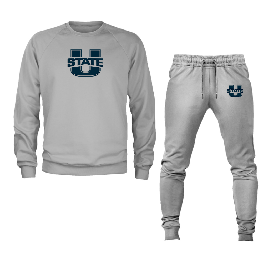 Men's Utah State Aggies Crewneck Sweatshirt Joggers Suit