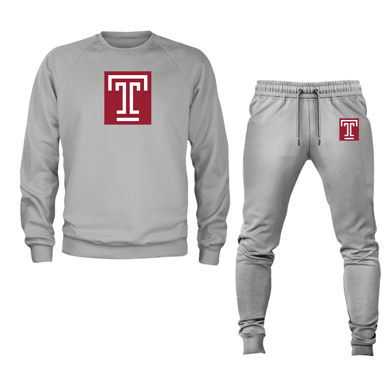 Men's Temple Owls Crewneck Sweatshirt Joggers Suit