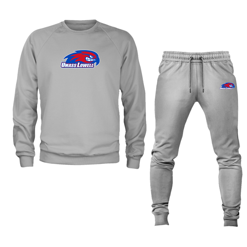 Men's UMass Lowell River Hawks Crewneck Sweatshirt Joggers Suit