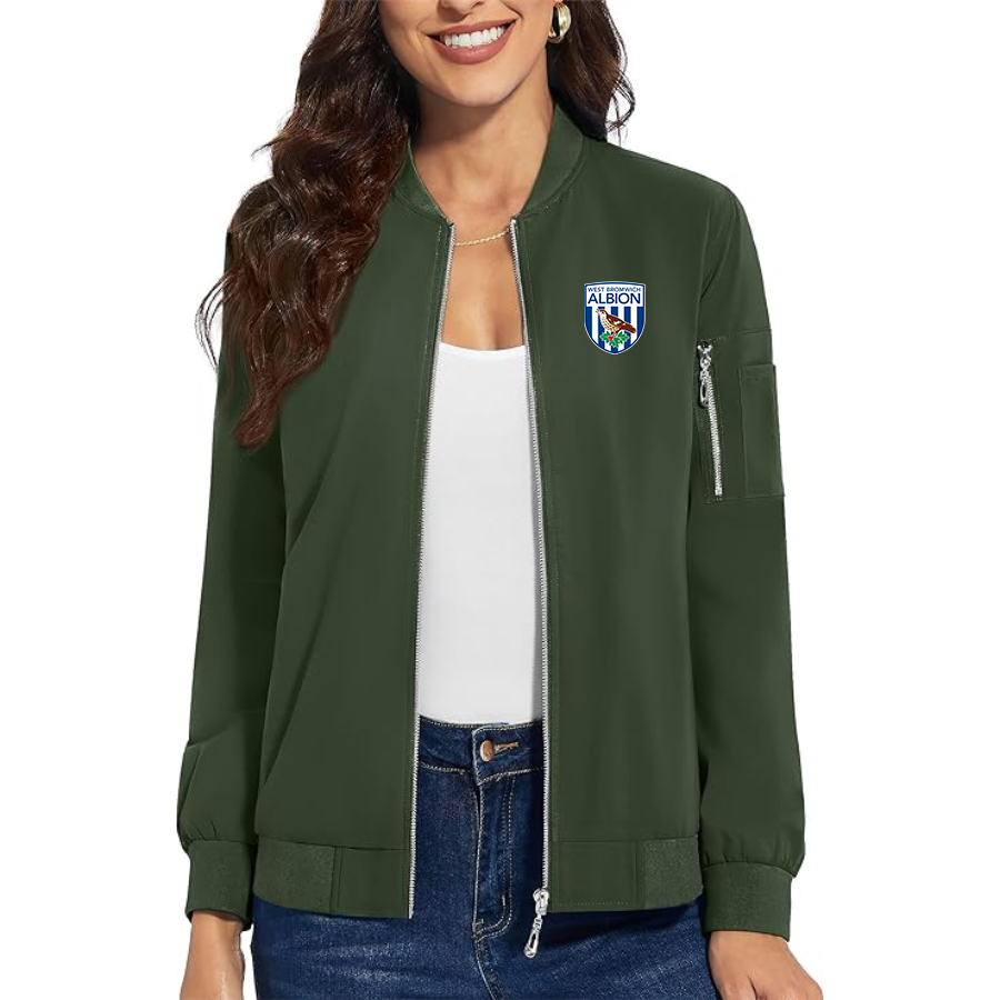Women's  West Bromwich Albion Soccer Premium Bomber Jacket Outerwear