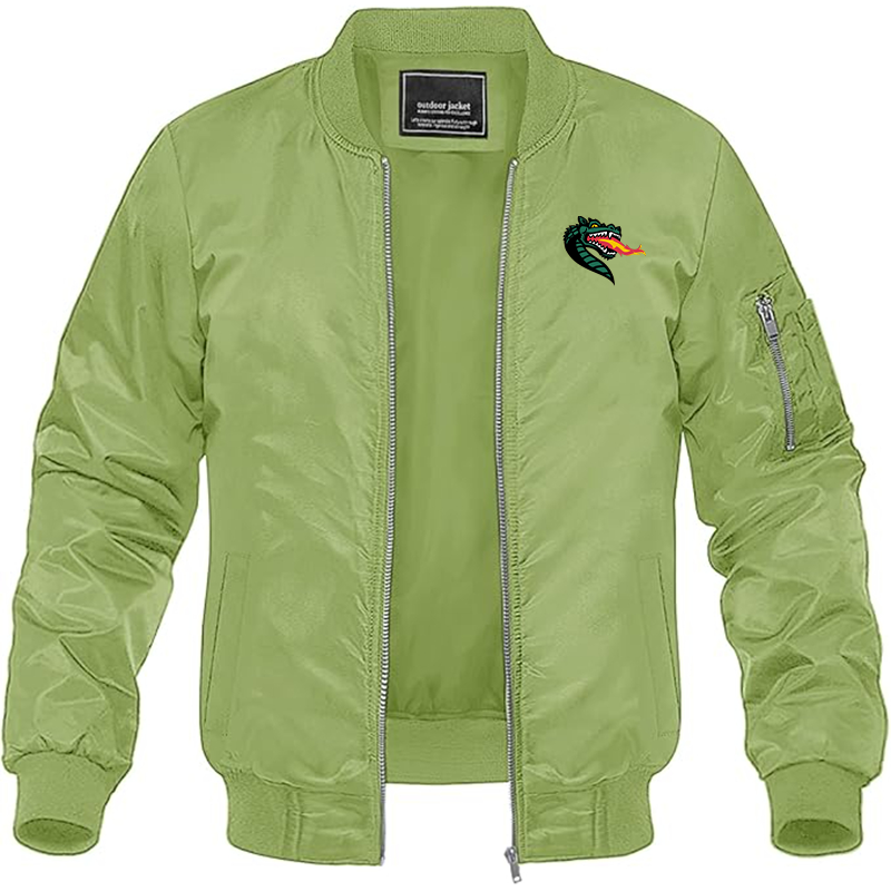 Men's UAB Blazers Lightweight Bomber Jacket Windbreaker Softshell Varsity Jacket Coat