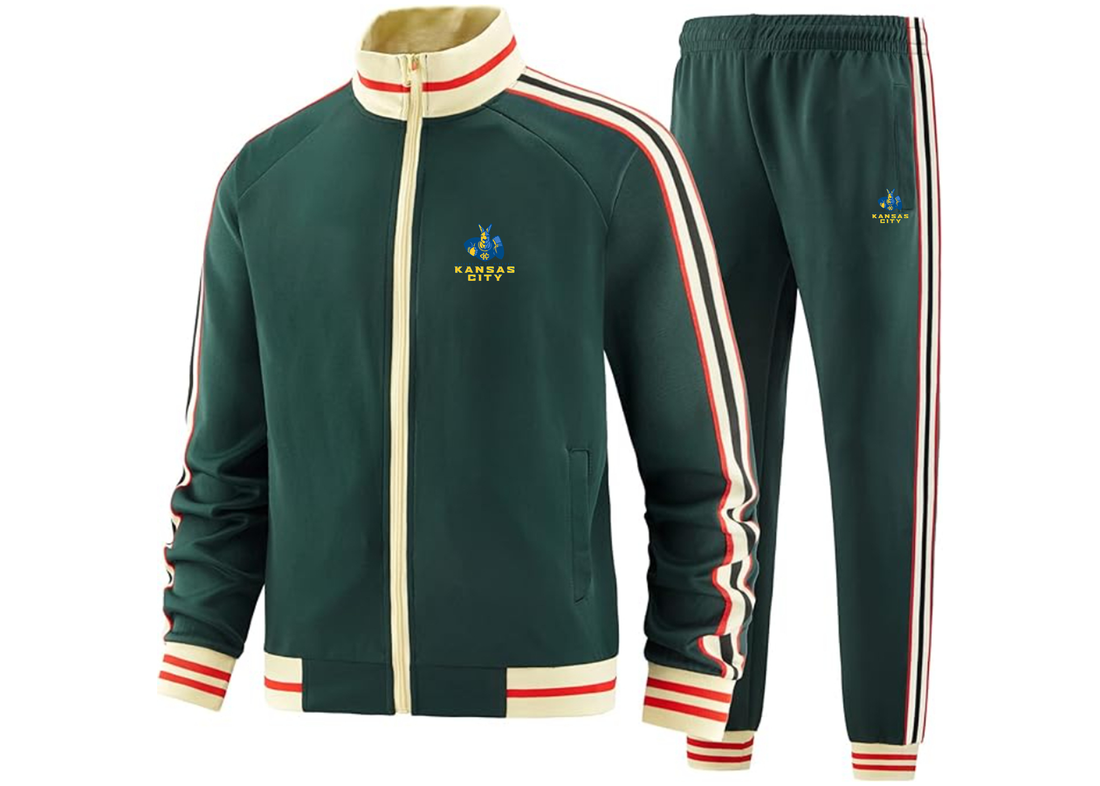 Men's UMKC Kangaroos Two Piece Designer Tracksuit Zippered Front