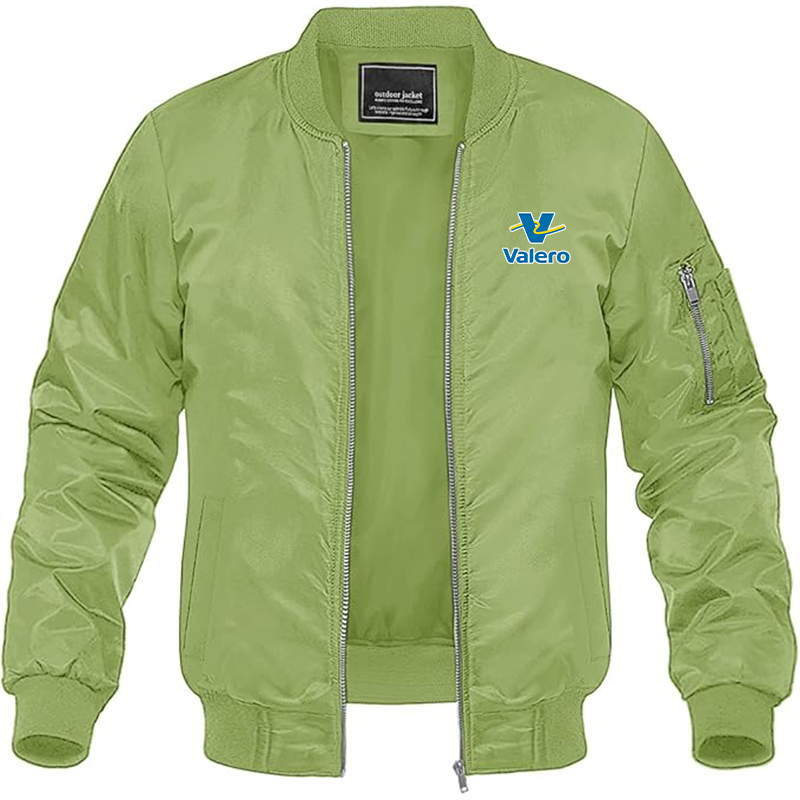 Men's Valero Gas Station Lightweight Bomber Jacket Windbreaker Softshell Varsity Jacket Coat