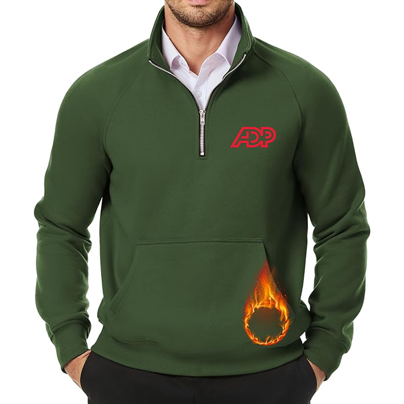 Men's  ADP JMIERR Quarter Zip Pullover Heavy Sweatshirts Warm Fleece Sweatshirt Polo Shirt with Pockets