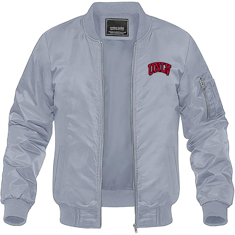 Men's UNLV Rebels Lightweight Bomber Jacket Windbreaker Softshell Varsity Jacket Coat