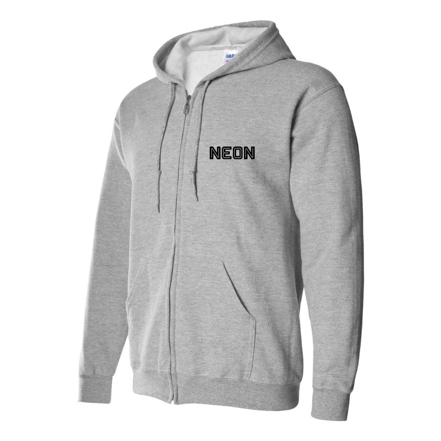 Men's Neon Logo Zipper Hoodie