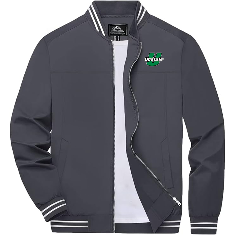 Men's  USC Upstate Spartans Zip-Up Bomber Jacket Ribbed Collar and Cuffs Outerwear