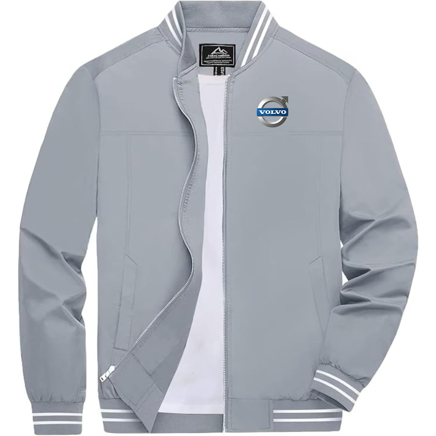 Men's Volvo car Lightweight Zip-Up Bomber Jacket  Ribbed Collar and Cuffs Outerwear