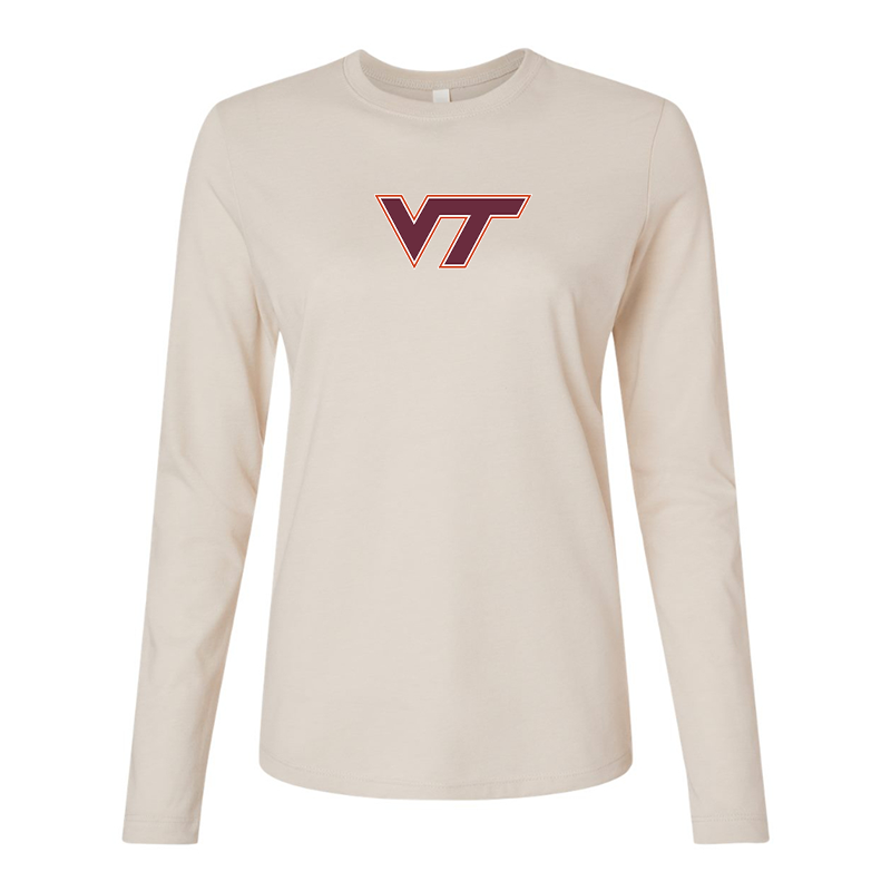 BELLA CANVAS Women’s Virginia Tech Hokies Jersey Long Sleeve Tee