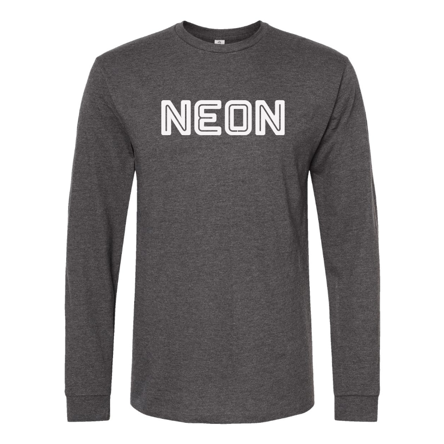 Men's  Neon Logo Cotton Long Sleeve T-Shirt