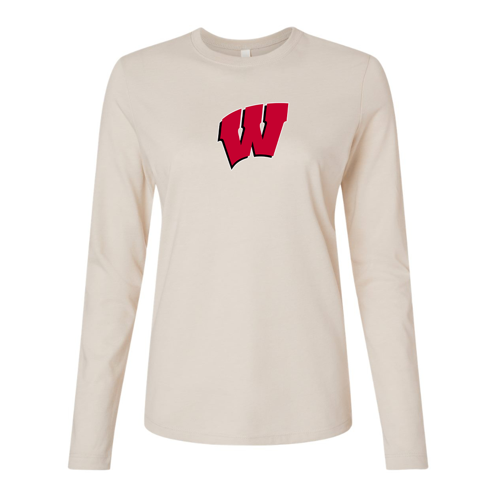 BELLA CANVAS Women’s Wisconsin Badgers Jersey Long Sleeve Tee