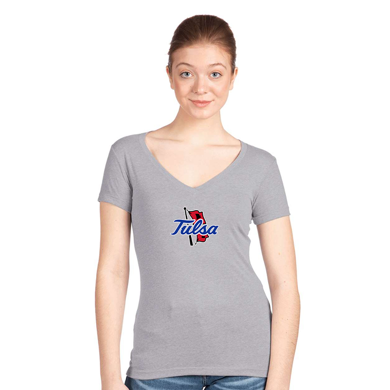 Women's Tulsa Golden Hurricane  Next Level V-Neck T-Shirt