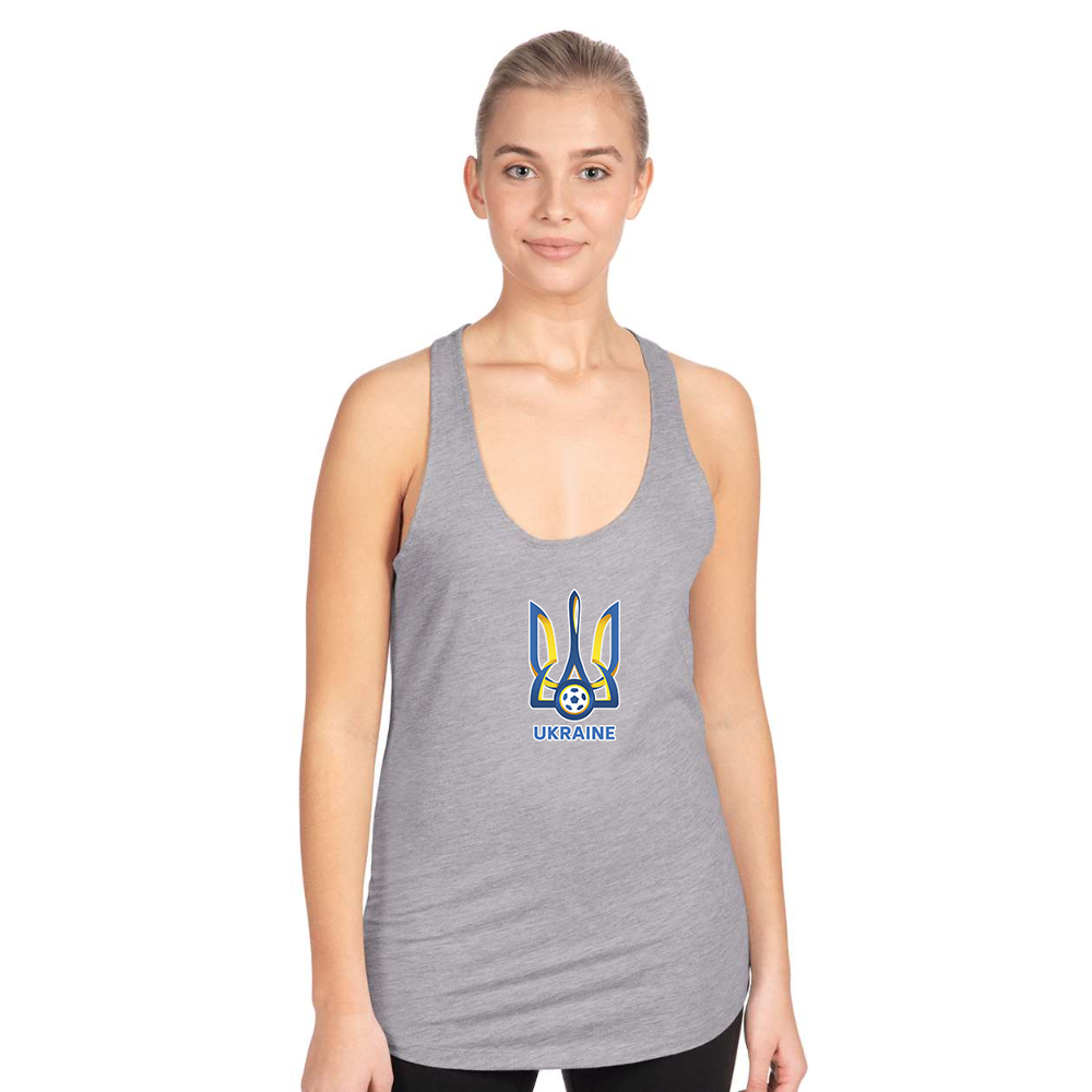 Women's Ukraine National Football Soccer Team Next Level Ideal Racerback Tank