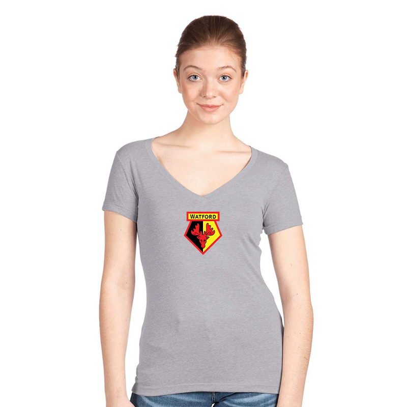 Women's  Watford Soccer  Next Level V-Neck T-Shirt