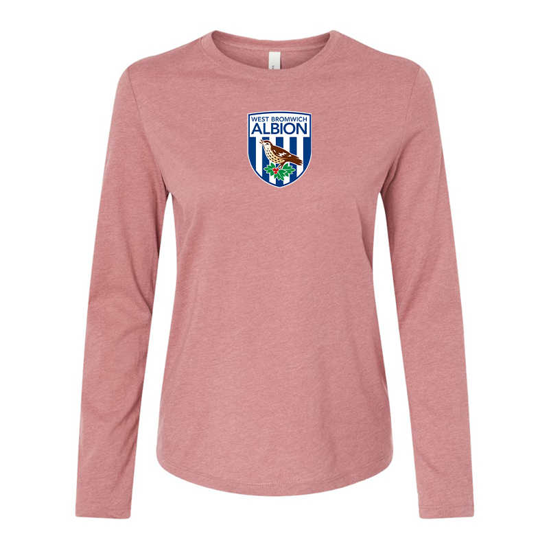 BELLA CANVAS Women’s  West Bromwich Albion Soccer Jersey Long Sleeve Tee