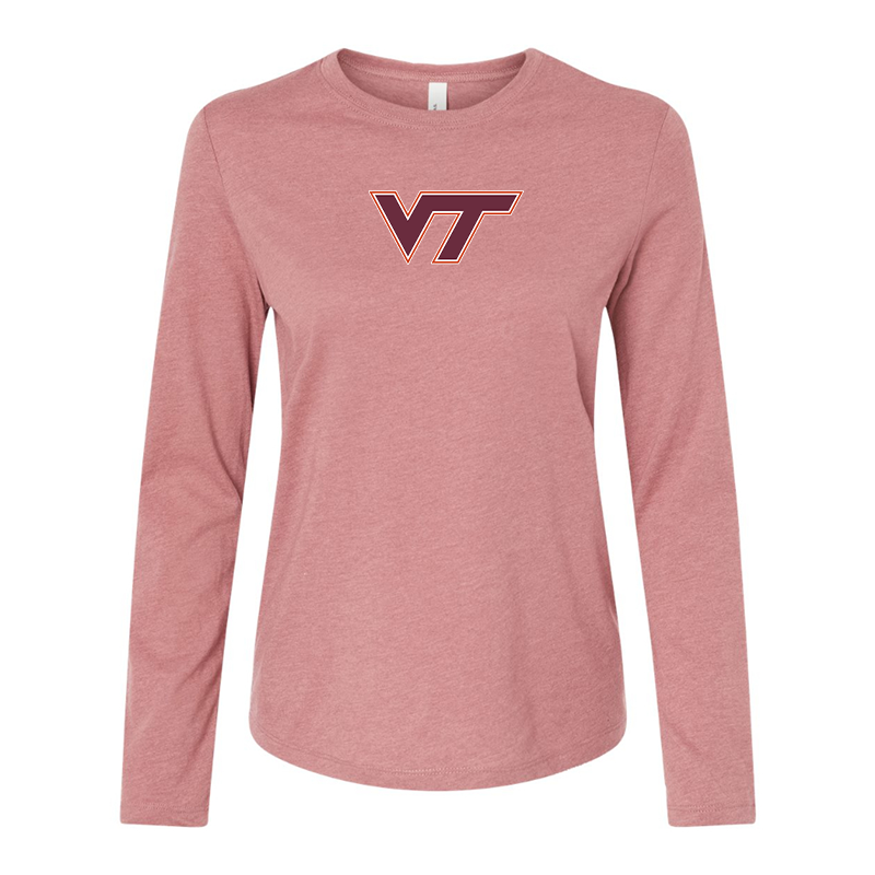 BELLA CANVAS Women’s Virginia Tech Hokies Jersey Long Sleeve Tee