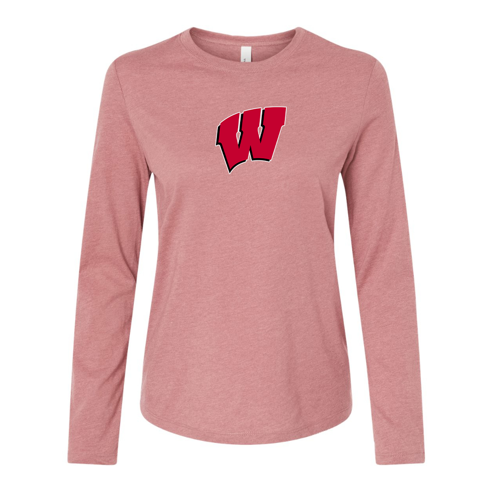 BELLA CANVAS Women’s Wisconsin Badgers Jersey Long Sleeve Tee