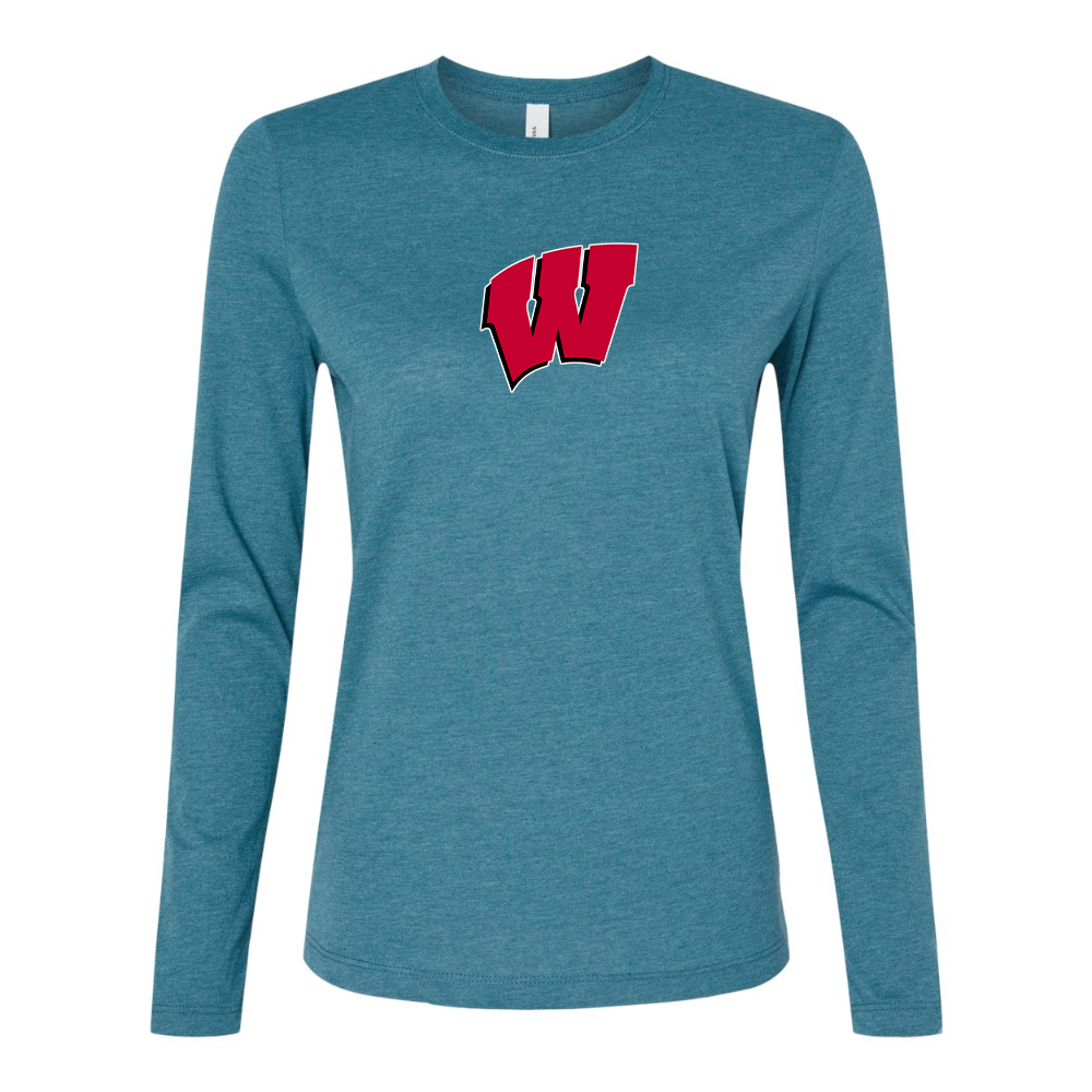 BELLA CANVAS Women’s Wisconsin Badgers Jersey Long Sleeve Tee
