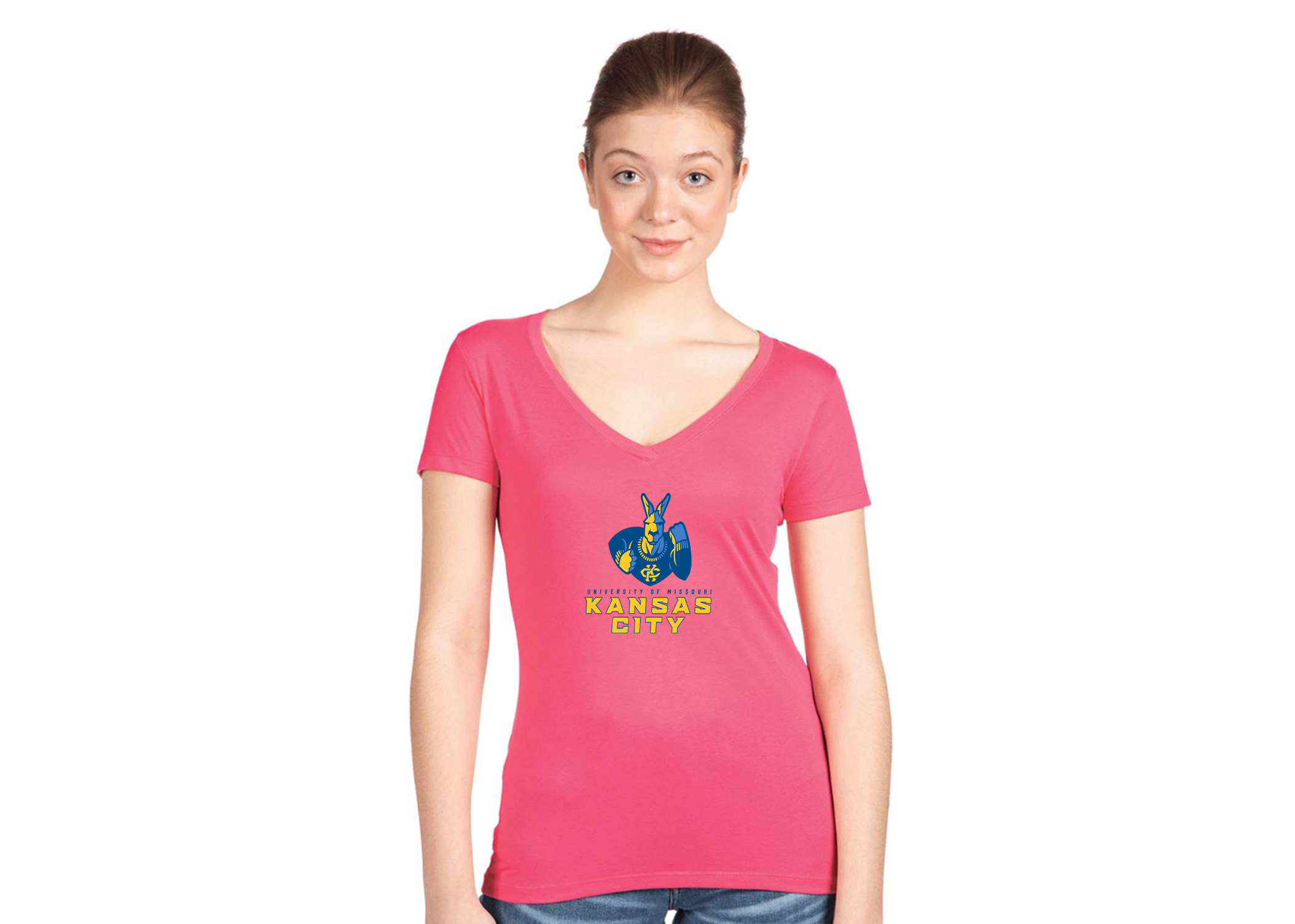 Women's UMKC Kangaroos Next Level V-Neck T-Shirt