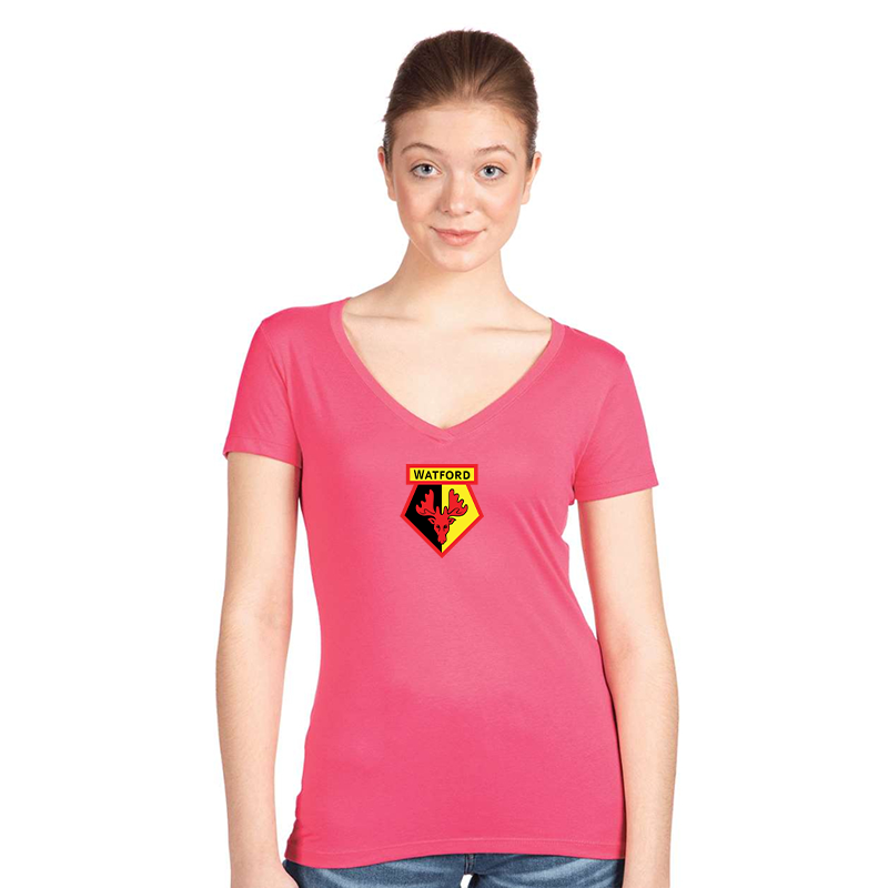 Women's  Watford Soccer  Next Level V-Neck T-Shirt