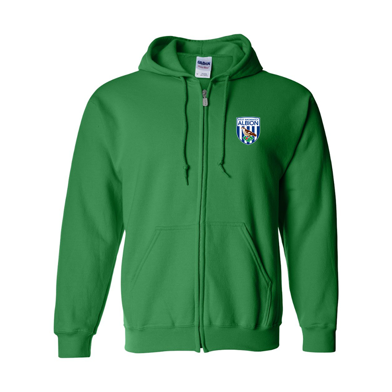 Men's West Bromwich Albion Soccer Gildan  Heavy Blend Full Zip Hooded Sweatshirt